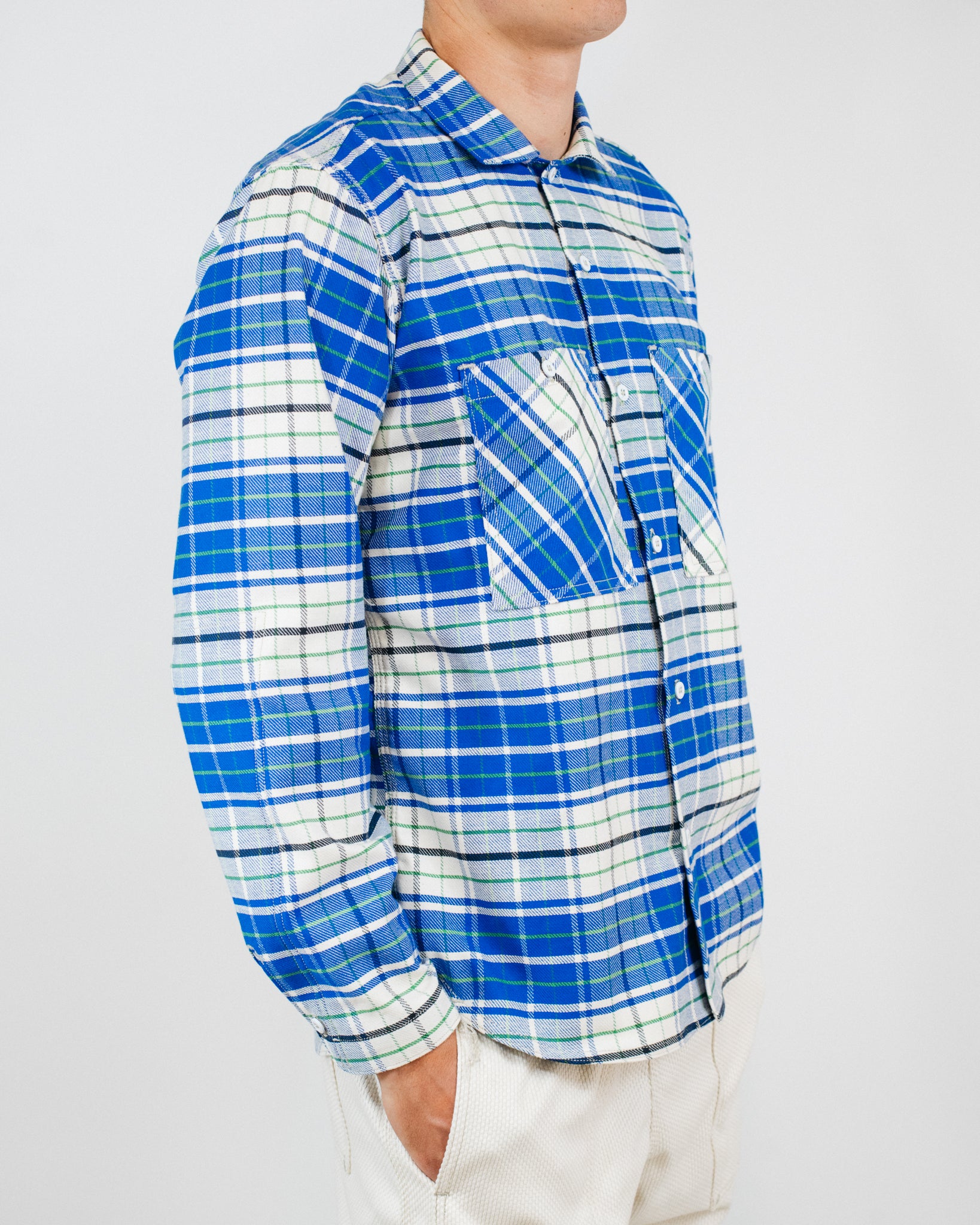 Orchard Shirt - 8 oz Yoshiwa Mills Selvedge Flannel - Blue