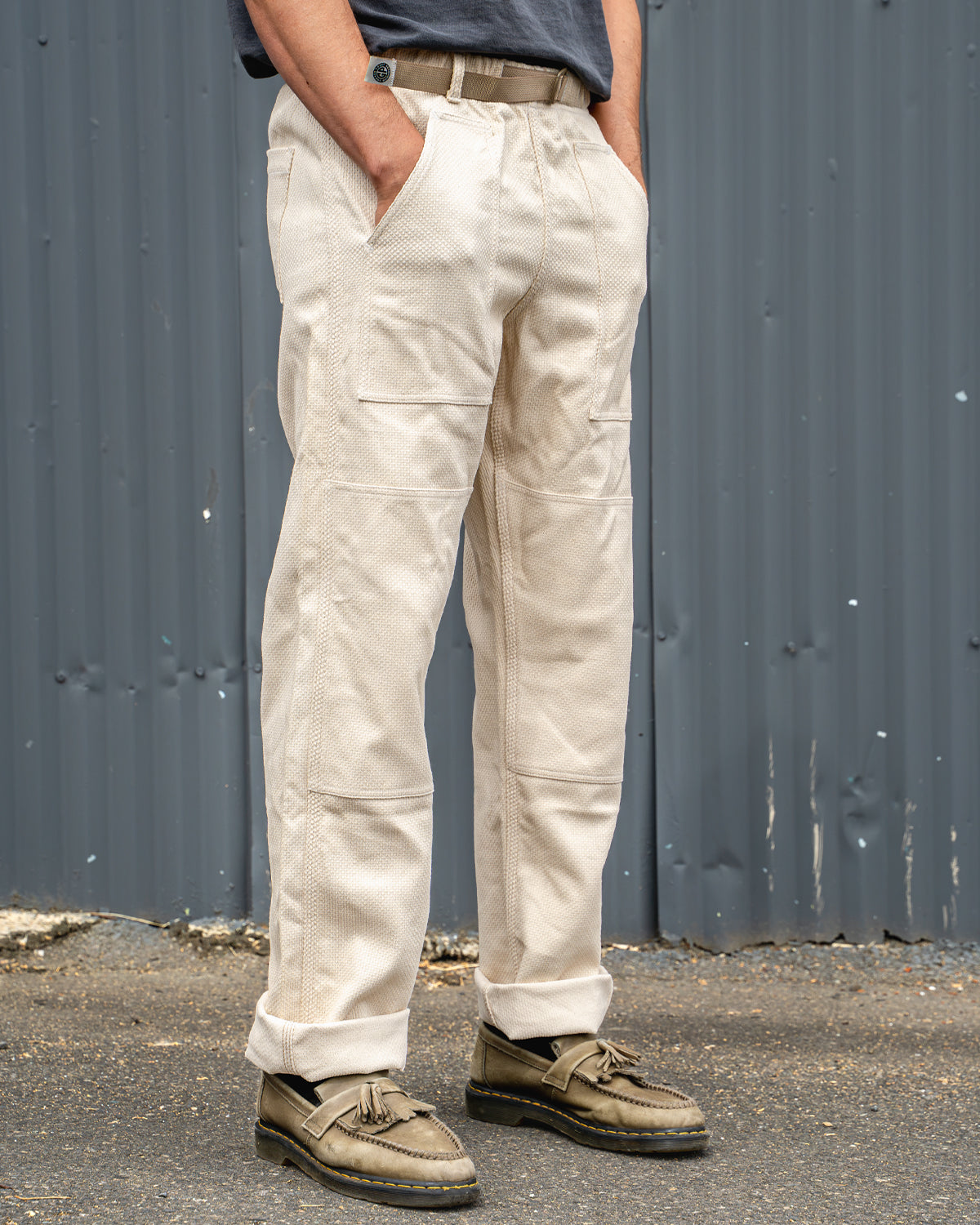 コルニエ　SASHIKO STITCHING EASY PANTS Easy Pant - 12 oz Natural Sashiko – Grease Point Workwear