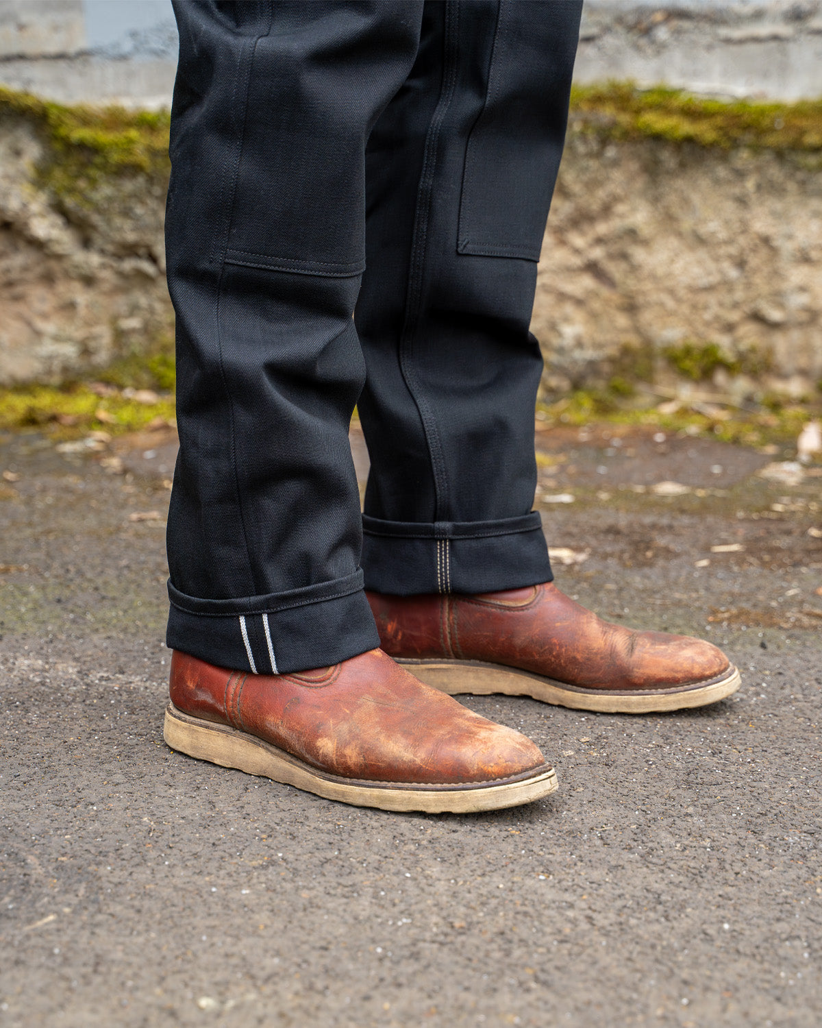 Work Jean - 15 oz Japanese Black Selvedge Denim – Grease Point