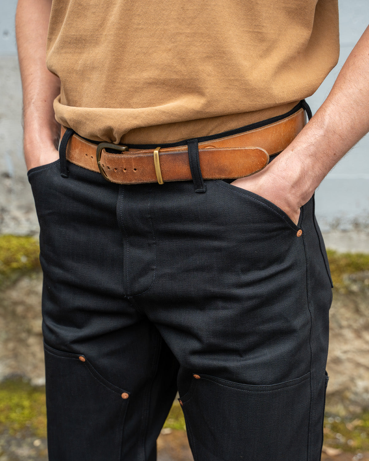 Work Jean - 15 oz Japanese Black Selvedge Denim – Grease Point