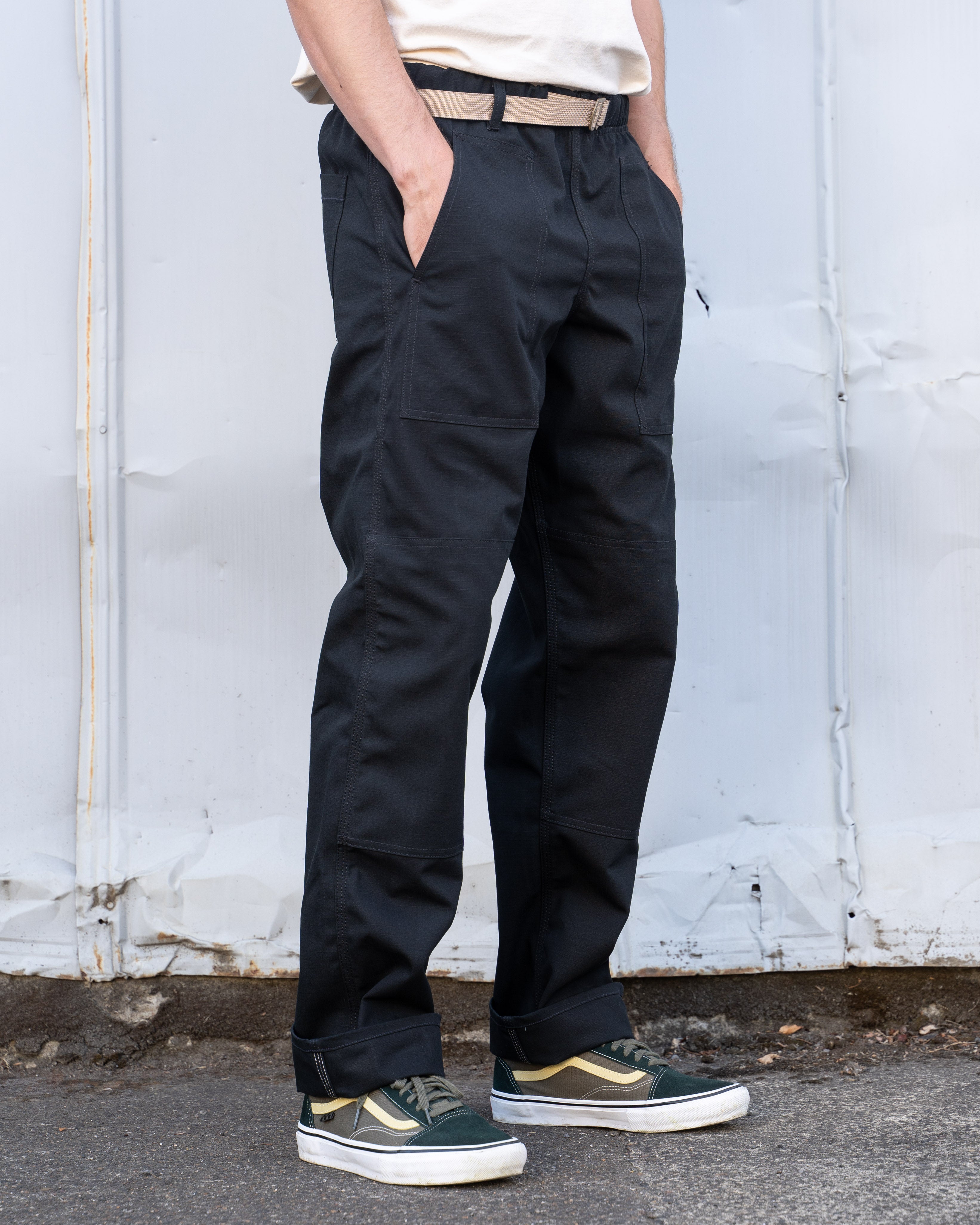 Easy Pant - 10 oz Black Cotton Ripstop – Grease Point Workwear